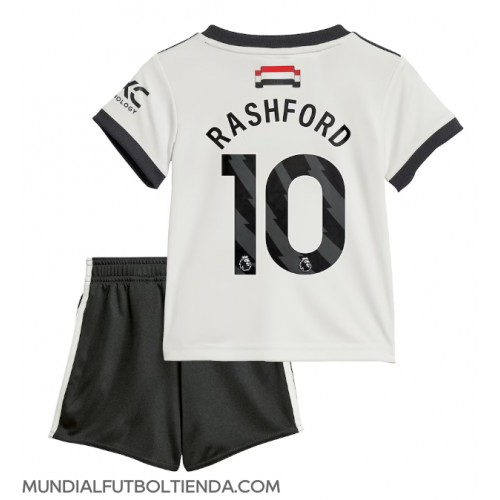 Camiseta Manchester United Marcus Rashford #10 Tercera Equipación Replica 2024-25 para niños mangas cortas (+ Pantalones cortos)